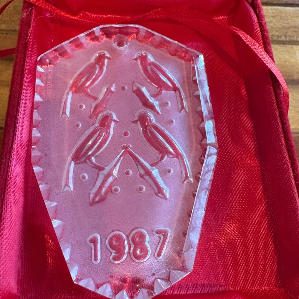 Waterford Crystal 1987 ORNAMENT 12 Days of Christmas 4 CALLING BIRDS ~ BOX / BAG